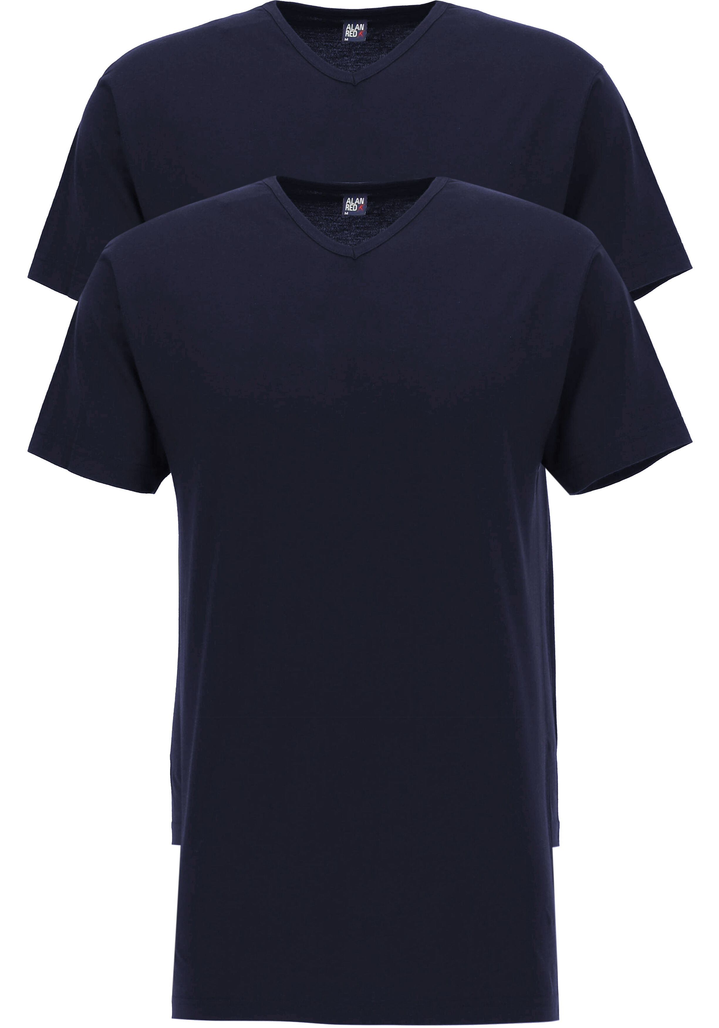 ALAN RED T-shirts Vermont extra lang (2-pack), V-hals, donker blauw 